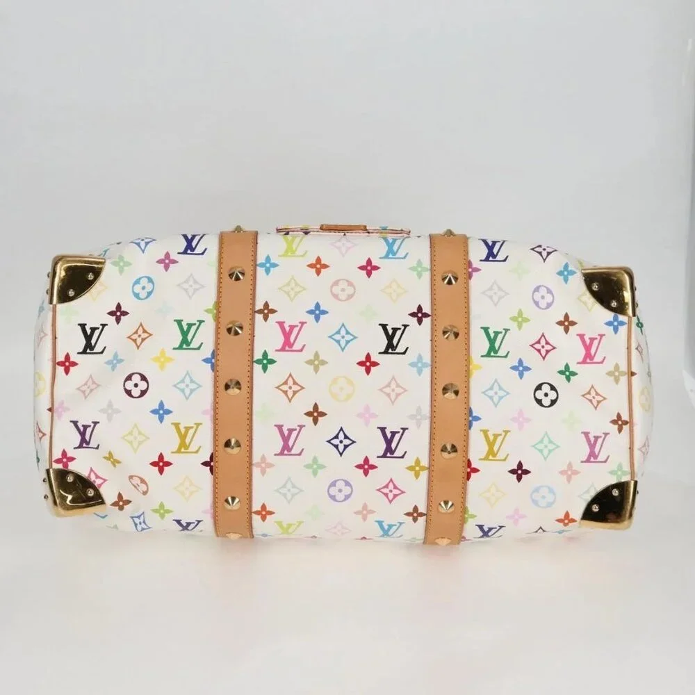 LOUIS VUITTON Monogram Multicolor Keepall 45 Bag White M92641 LV Auth 126488V - Picture 6 of 15